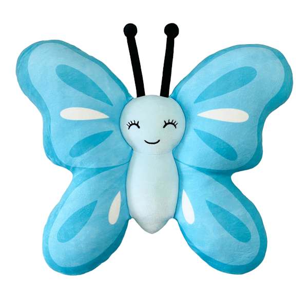Tiny Dreamers Fairy Garden Blue Butterfly Pillow, 15"