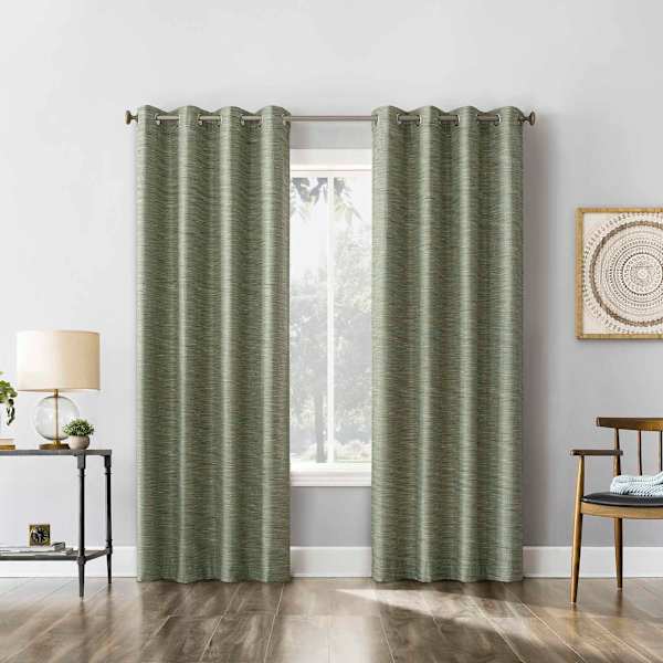 Sun Zero Daris Sage Extreme Blackout Grommet Single Curtain Panel, 84"