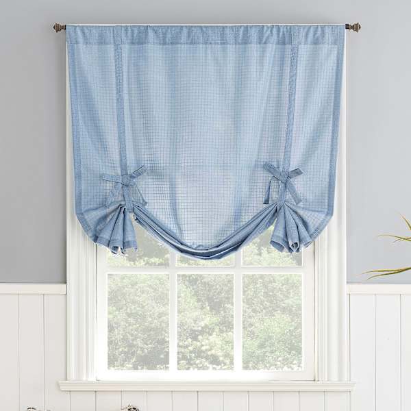 Wilton Chambray Small Single Curtain Panel, 63"