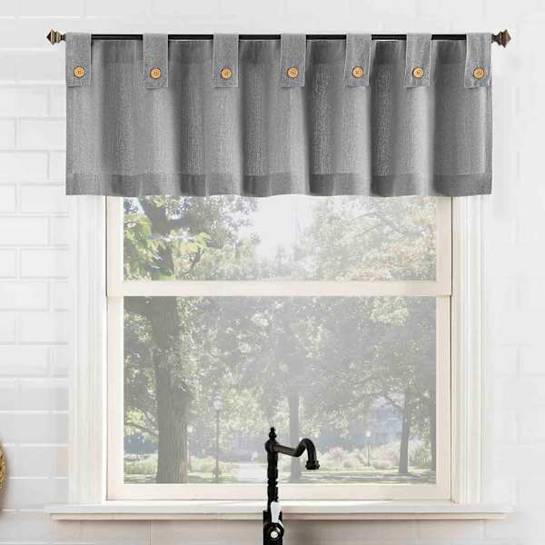 Mason Grey Small Single Curtain Valance, 54x14