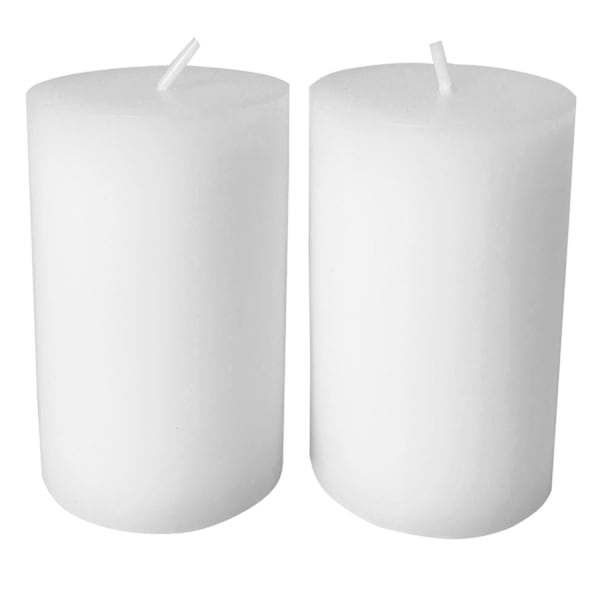 2-Pack White Citronella Pillar Candles, 8oz