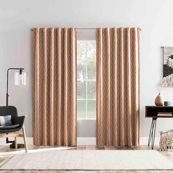 Arvid Nutshell Brown Blackout Curtain Panel, 84"