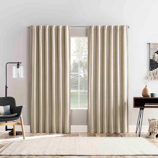 Arvid Taupe Blackout Curtain Panel, 84"