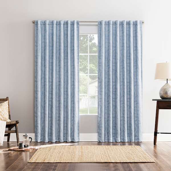 Dublin Tranquil Blue Blackout Curtain Panel, 84"