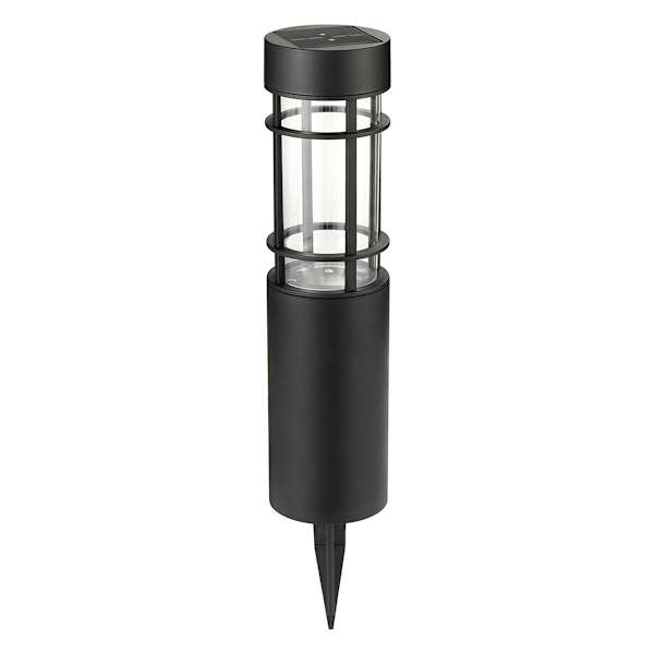 10-Lumen Solar Black Bollard Pathway Light