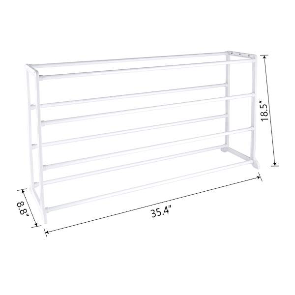 20-Pair Standing Shoe Rack, White