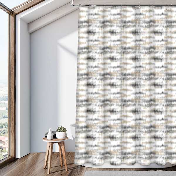 13-Piece Aura Oasis Grey Shower Curtain Set, 70x72