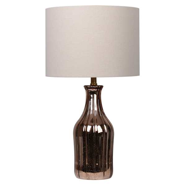 Tracey Boyd Copper Mercury Glass Medium Table Lamp with Shade, 19"