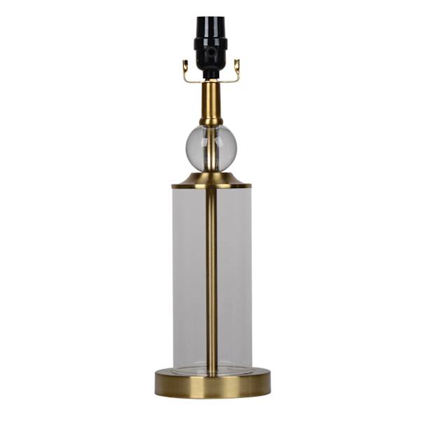 Providence Stacked Glass with Brass Medium Lamp Base, 17"