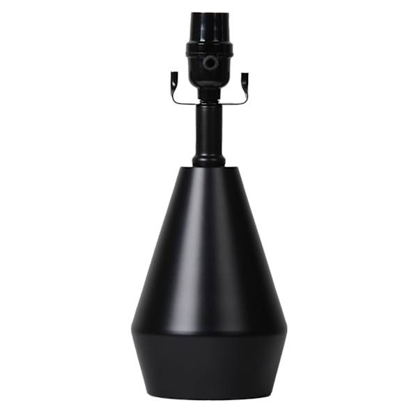 Black Metal Mini Tapered Cone Small Lamp Base, 12.5"