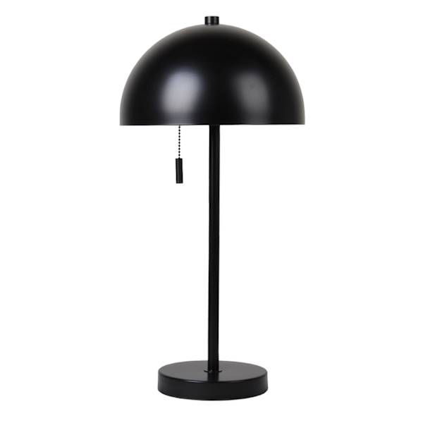 Black Metal Dome Small Table Lamp with Shade, 20"