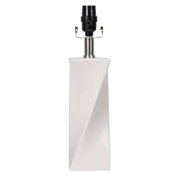 Crosby St. White Ceramic Twist Small Lamp Base, 15"