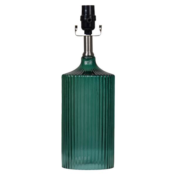 Found & Fable Green Ribbed Glass Small Lamp Base, 15"
