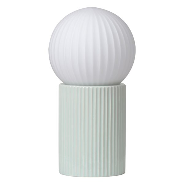 Green Novelty Uplight Lamp with Glass Shade, 11.5"