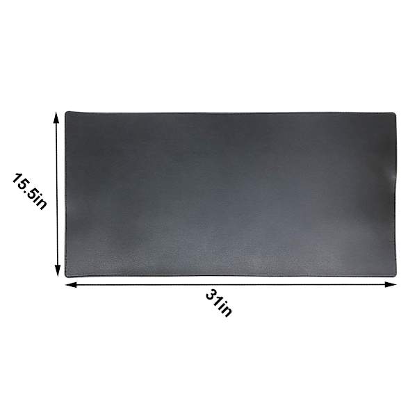 Black Faux Leather Desk Pad, 31x15.5