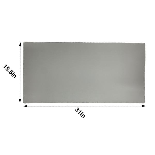 Grey Faux Leather Desk Pad, 31x15.5