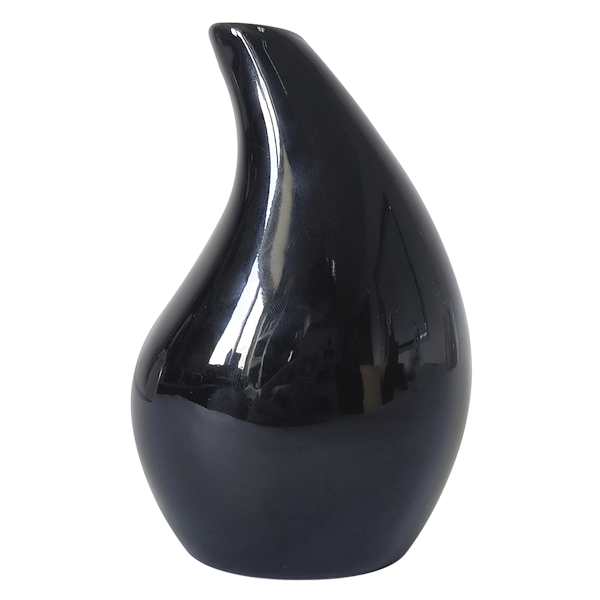 Black Raindrop Ceramic Bud Vase, 5"
