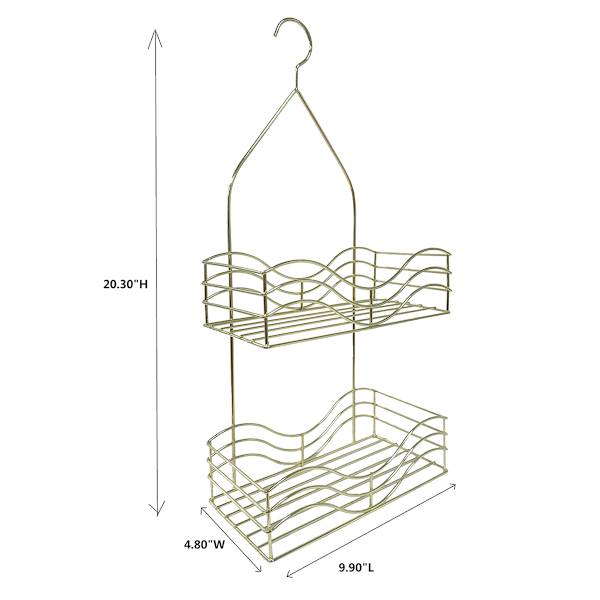 Oh Joy! Gold Wavy Metal Hanging Shower Caddy