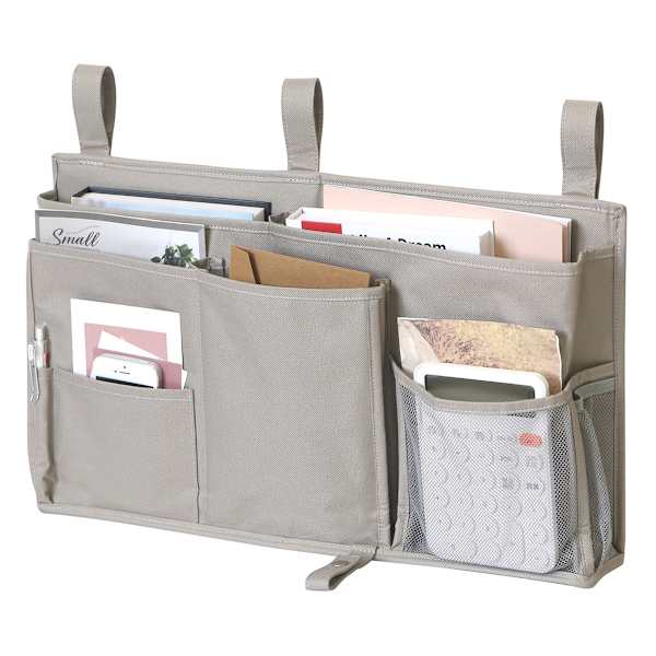 Grey Hanging Bedside Organizer, Medium