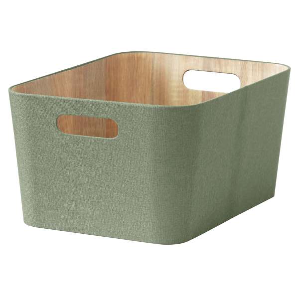 Green Sage & Wood Storage Bin, 17l