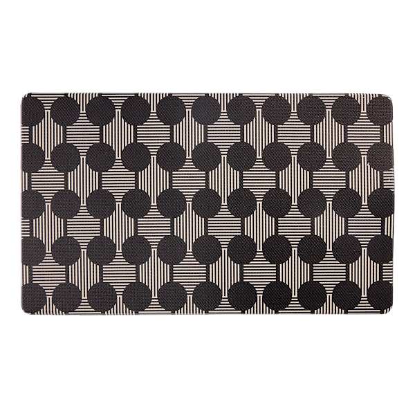 Crosby St. Black Geometric Antifatigue Kitchen Mat, 18x30