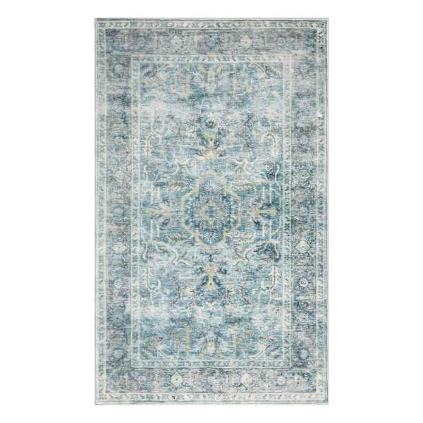 Emerald Chenille Medallion Printed Accent Rug, 20x34