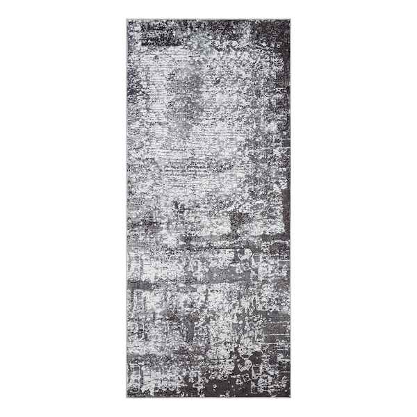 (D612) Crosby St. Freya Black Abstract Runner, 2x7