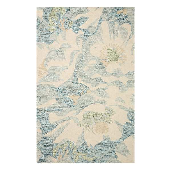 (A520) Dianna Blue Floral Area Rug, 8x10