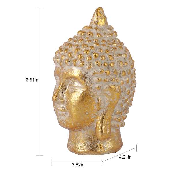 Found & Fable Gold Buddha Head Figurine, 4x7