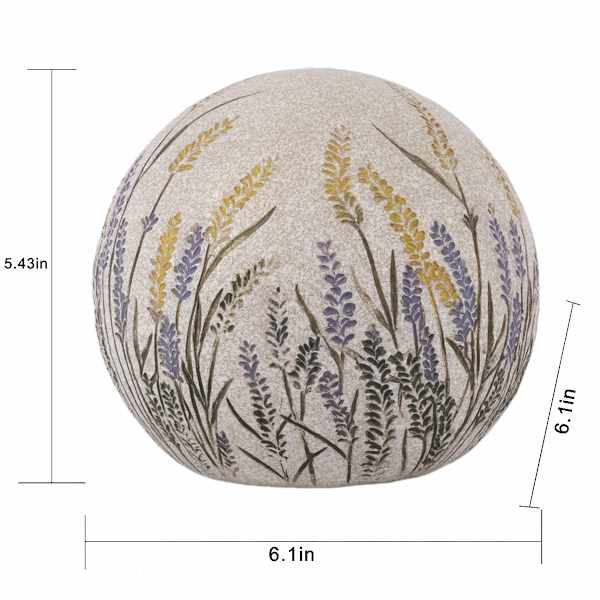 Floral LED Outdoor Garden Gazing Ball, Small