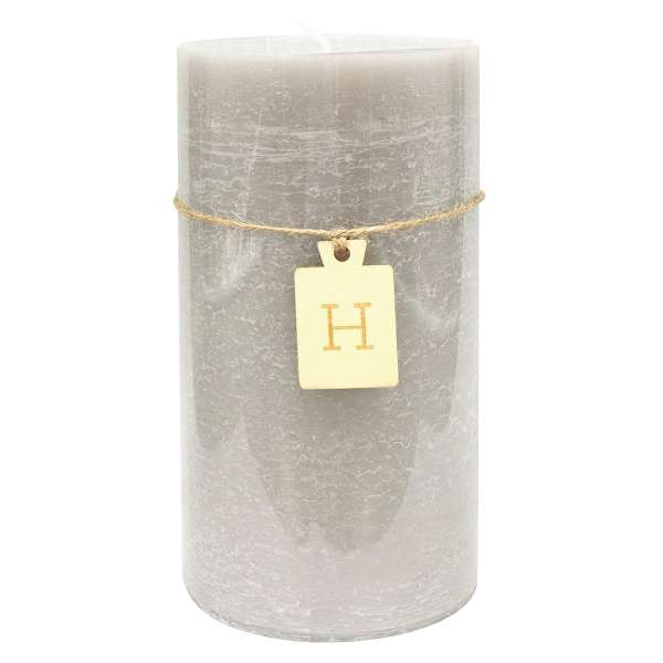 Honeybloom Light Grey Unscented Pillar Candle, 6"