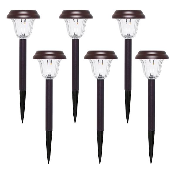 6-Pack 5-Lumen Solar Brown Melville Pathway Lights