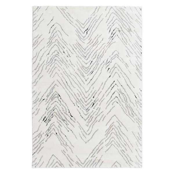 (C201) Found & Fable Mylah White Strato Shag Area Rug, 5x7