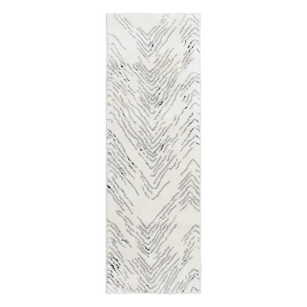 (C201) Found & Fable Mylah White Strato Shag Runner, 2x6
