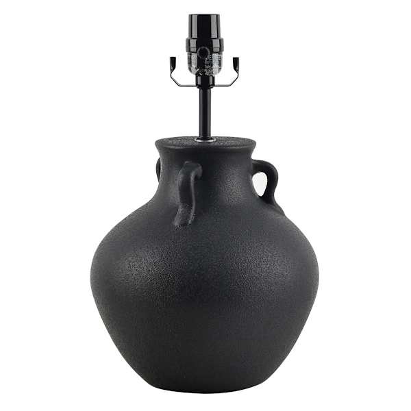 Found & Fable Black Ceramic Handle Table Lamp Base, 14"
