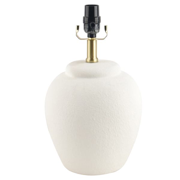 Honeybloom White Textured Ceramic Urn Small Lamp Base, 14"