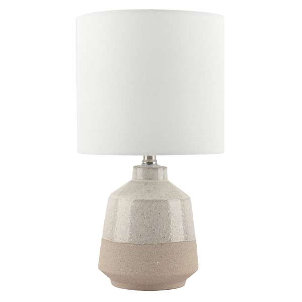 Ty Pennington Two-Toned Natural Small Table Lamp with Shade, 18.5"