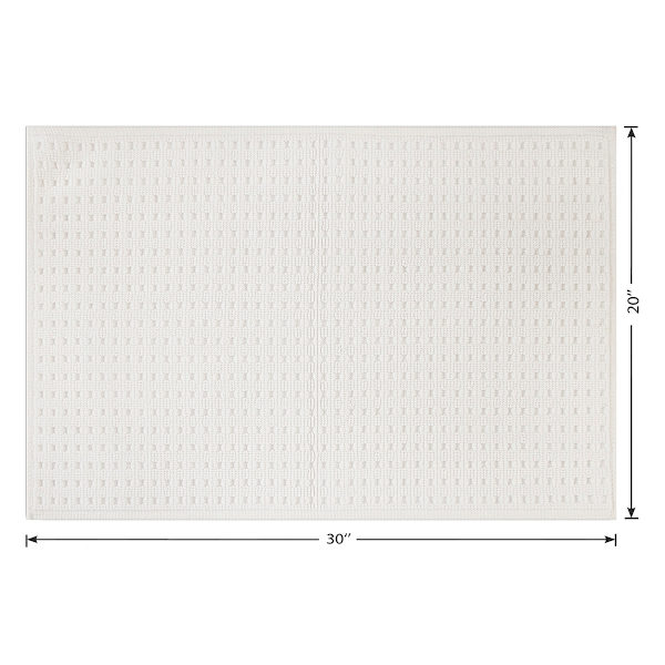 Crosby St. White Waffle 100% Cotton Antimicrobial Bath Rug, 20x30