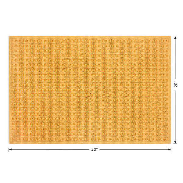 Crosby St. Ochre Waffle 100% Cotton Antimicrobial Bath Rug, 20x30