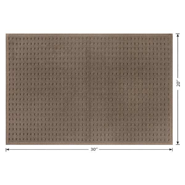 Crosby St. Taupe Waffle 100% Cotton Antimicrobial Bath Rug, 20x30