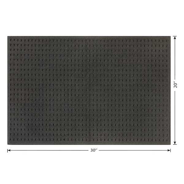 Crosby St. Charcoal Waffle 100% Cotton Antimicrobial Bath Rug, 20x30