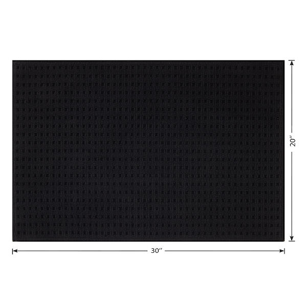 Crosby St. Black Waffle Antimicrobial Cotton Bath Rug, 20x30