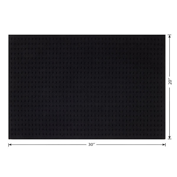 Crosby St. Black Waffle Antimicrobial Cotton Bath Rug, 20x30
