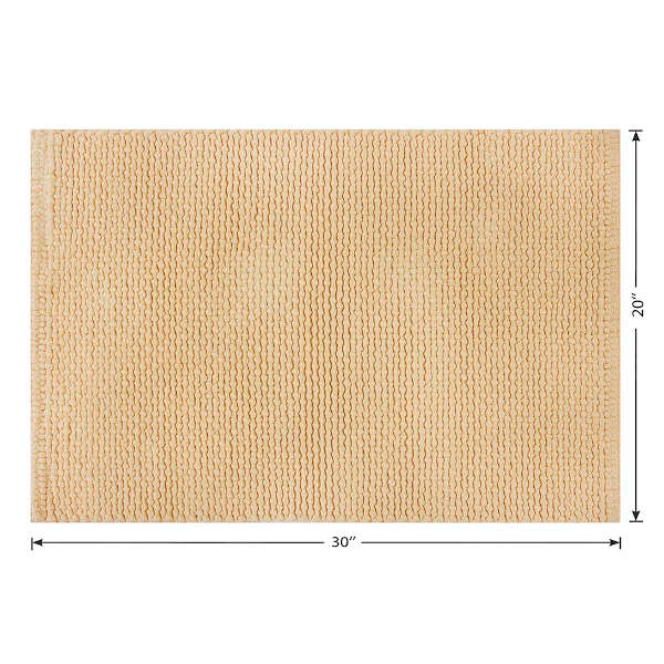 Honeybloom Yellow Braided Cotton Bath Rug, 20x30