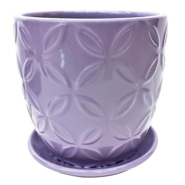 Indoor Lavender Marion Pot with Saucer, Small