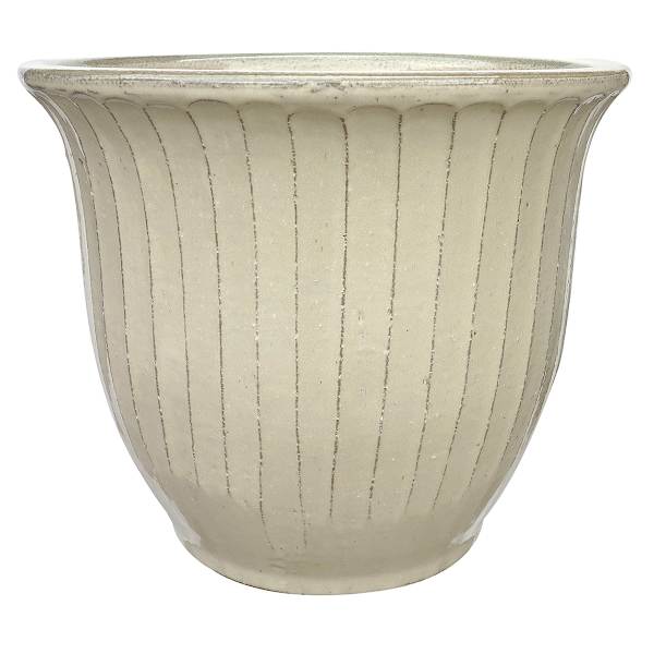Providence Aurora White Fluted Outdoor Planter, Extra Large