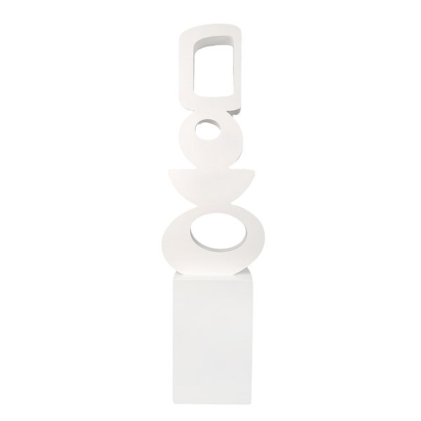 Crosby St. White Geometric Outdoor Garden Statue, 36.6