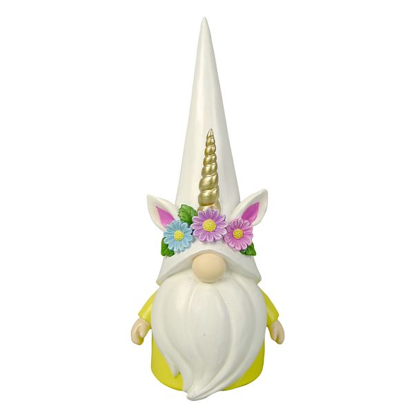 Unicorn Gnome Outdoor Garden Statue, 9"