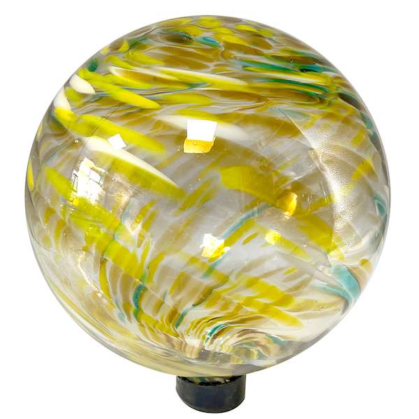 Yellow Glass Garden Gazing Ball, 10"