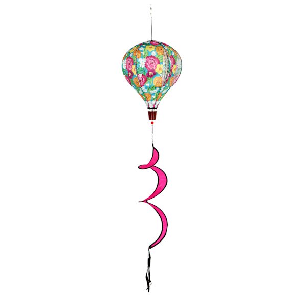 Floral Balloon Hanging Wind Spinner, 55"